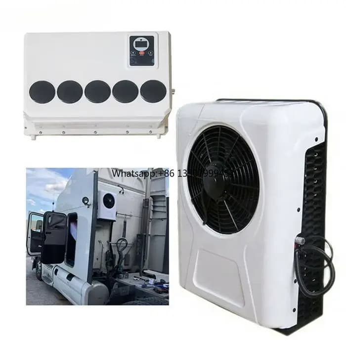 Climatiseur de stationnement à double ventilateur 2024, climatiseur de camion 12V, climatiseur DC 24