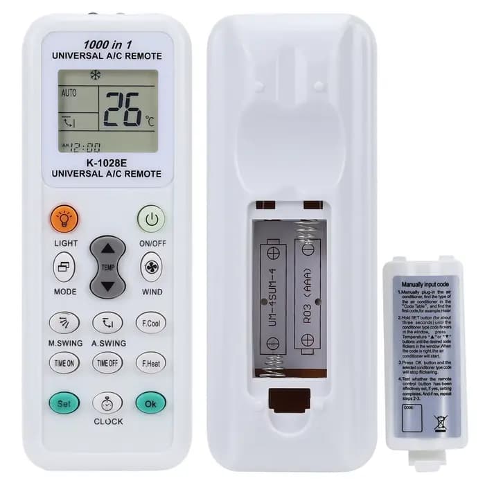 Climatiseur universel K-1028E, télécommande LCD A/C pour L Panasonic Sharp Samsung Fujitsu Haier Hem