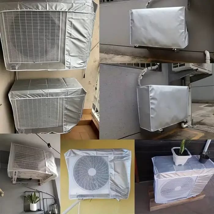 Nouvelle housse de climatiseur argentée multi-tailles, anti-poussière, isolante thermiquement, pour extérieur