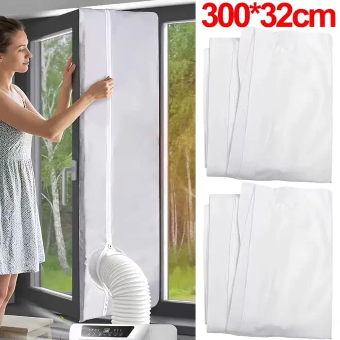 Kit d'étanchéité de fenêtre pour climatiseur 3m, étanchéité universelle portable pour climatiseur mobile avec fermeture éclair, housses d'étanchéité de fenêtre améliorées et imperméables