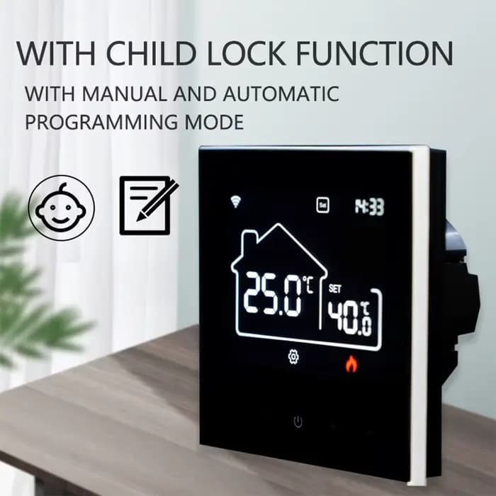 Thermostat programmable WiFi Tuya 3A AC85~250V pour climatisation centrale et chauffage au sol par eau