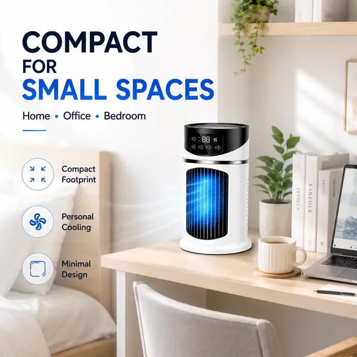 Refroidisseur Evaporatif Silencieux Regeable 6 Vitesses Ventilateur Humidificateur Portable Usage Domestique Professionnel