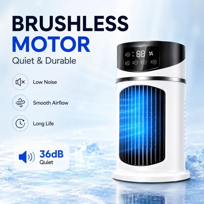 Refroidisseur Evaporatif Silencieux Regeable 6 Vitesses Ventilateur Humidificateur Portable Usage Domestique Professionnel