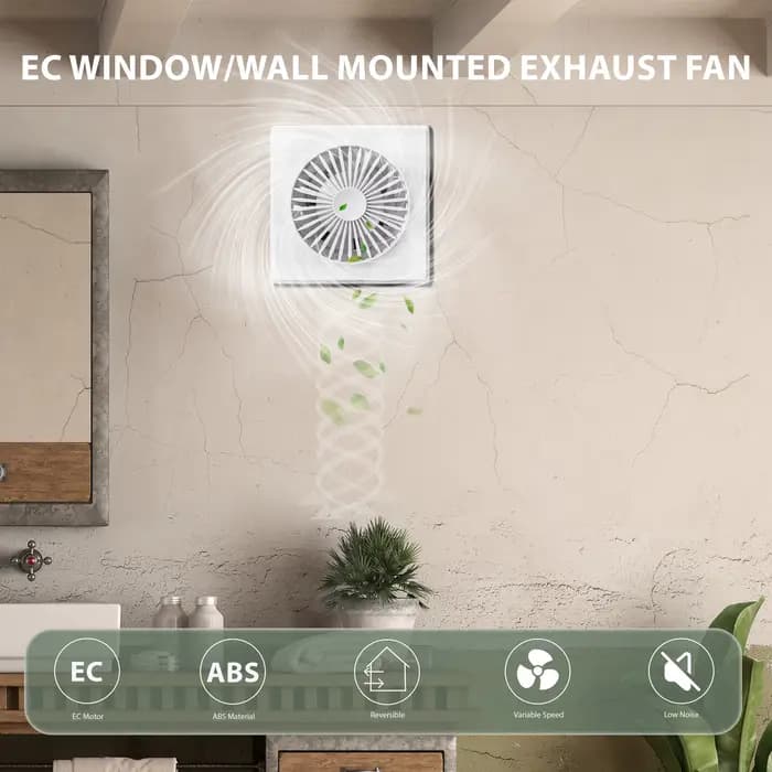 Ventilateur réversible KCents hotte aspirante murale économique pour cuisine et salle de bain polyvalent avec télécommande