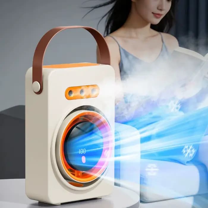 Mini climatiseur évaporatif réglable 100 vitesses flux d'air multidirectionnel économique et portable pour maison bureau plage