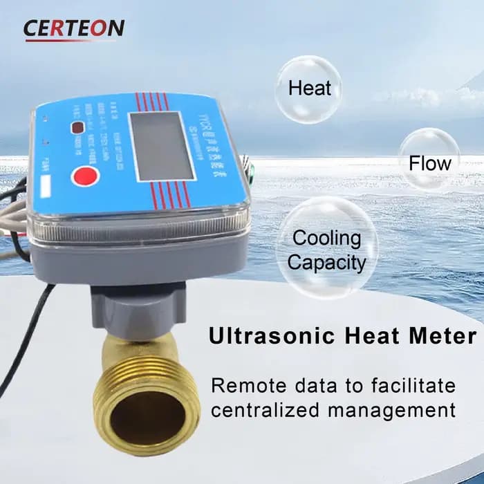 Compteur de Chaleur Ultrasonique DN15~DN40 4~100℃ pour Chauffage et Refroidissement Système CVC Gestion Centralisée Transmission de Données