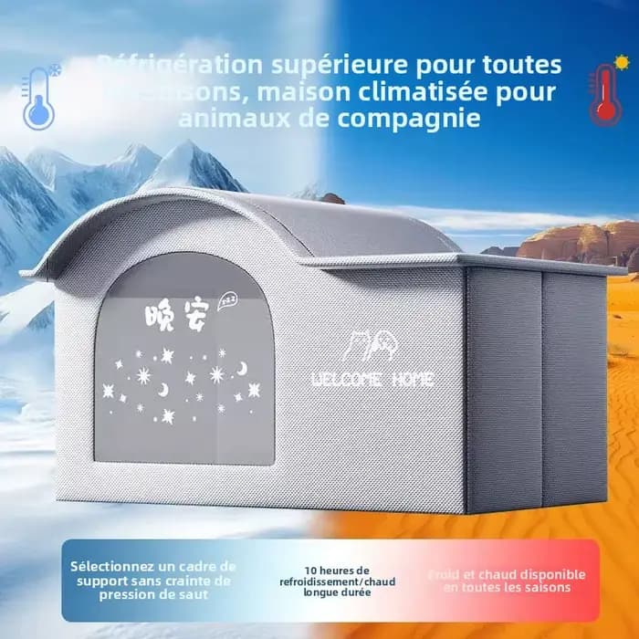 Lit climatisé pour chats et chiens tous les saisons confortable hiver chaud été rafraîchissant support articulations durable facile nettoyer
