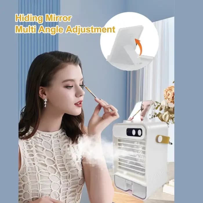Ventilateur de bureau silencieux 3 vitesses portable avec miroir