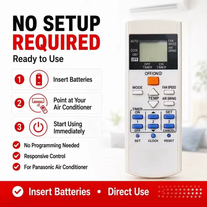 Télécommande de remplacement A75C3299 pour climatiseurs Panasonic