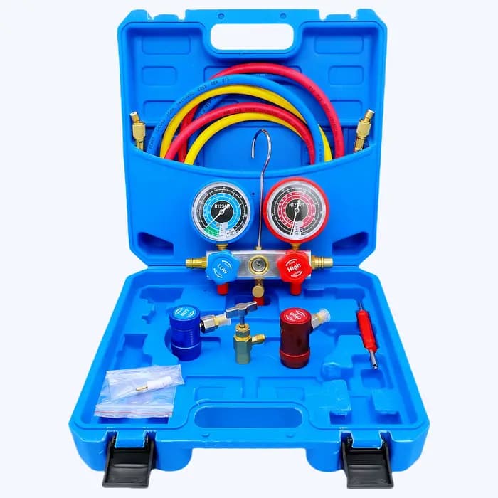 Kit de manomètre pour collecteur de réfrigérant pour la recharge de climatisation automobile avec réfrigérants R1234YF