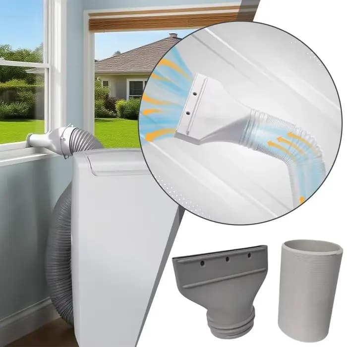 Kit de ventilation de fenêtre de climatiseur portable avec joint à bouche plate et tuyau de conduit universel réglable pour une installation facile et sécurisée