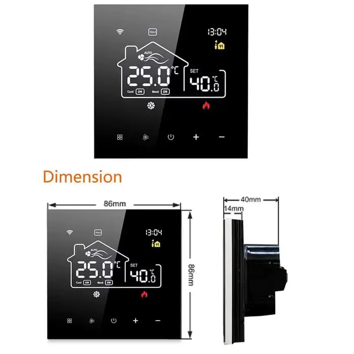 Thermostat programmable WiFi Tuya 3A AC85~250V pour climatisation centrale et chauffage au sol par eau