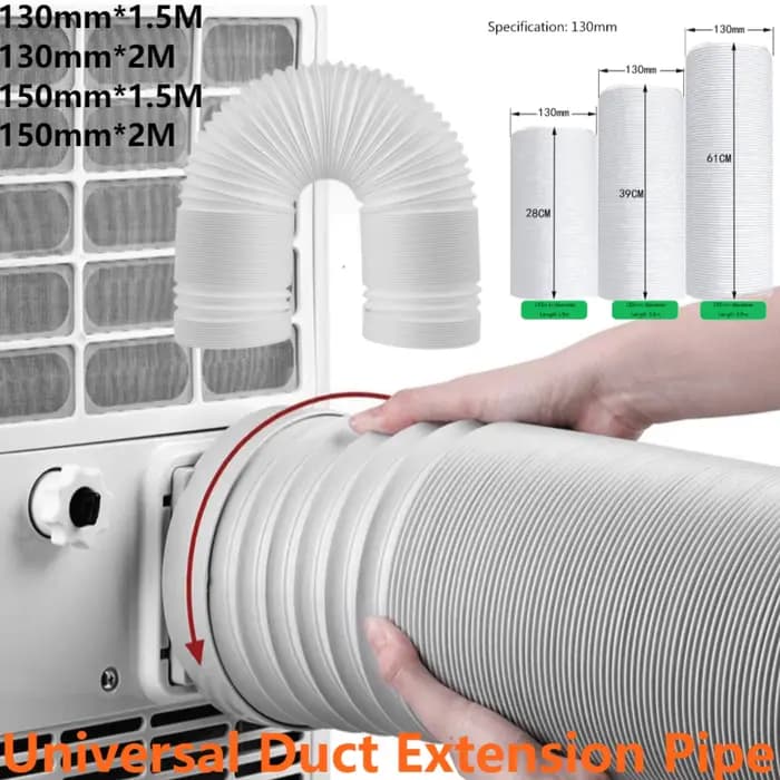 Tuyau d'extension télescopique flexible pour conduit de 130/150 mm