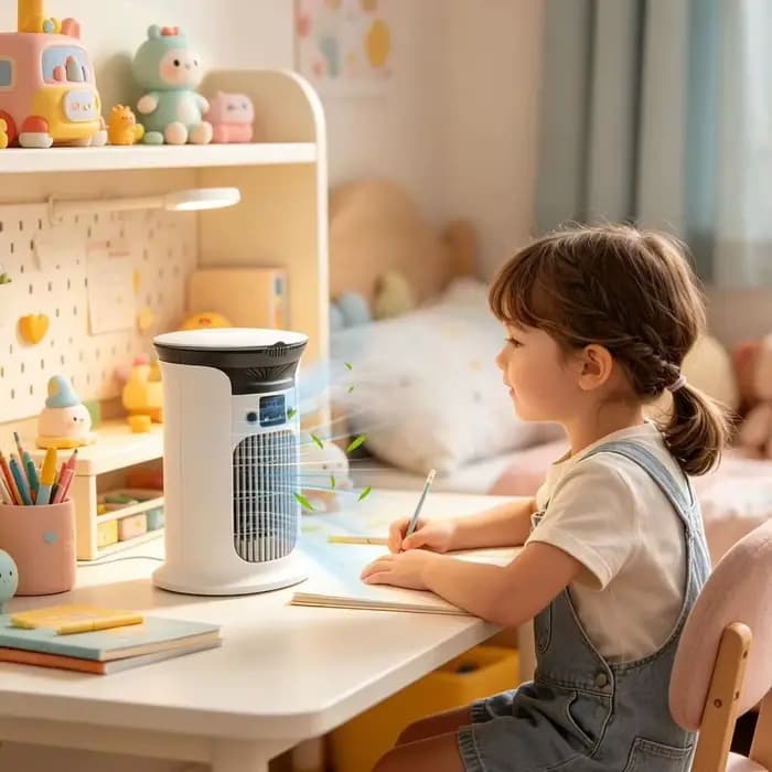 Ventilateur Climatiseur Portable 3 Vitesses Silencieux avec Minuteur