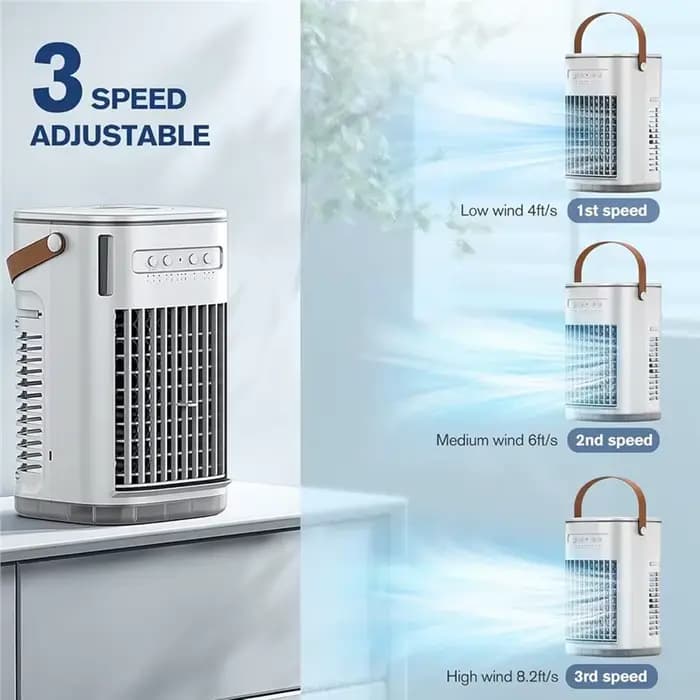 Climatiseur A02V batterie rechargeable refroidisseur d'air évaporatif portable avec télécommande arrêt automatique après 7 heures ventilateur de refroidissement personnel
