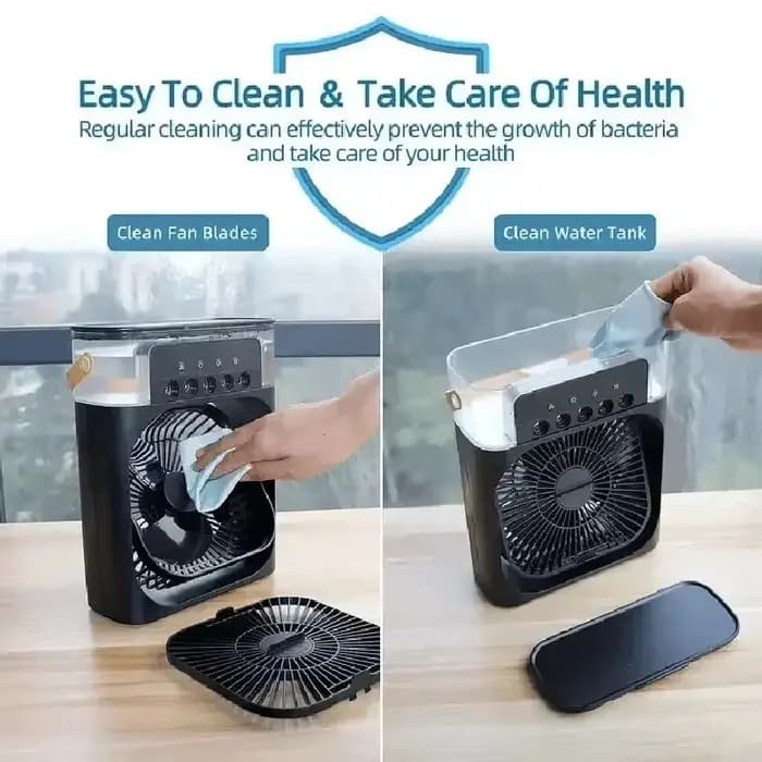 Ventilateur Rafraîchissant et Climatiseur Portable pour la Maison avec Veilleuse LED et Humidificateur
