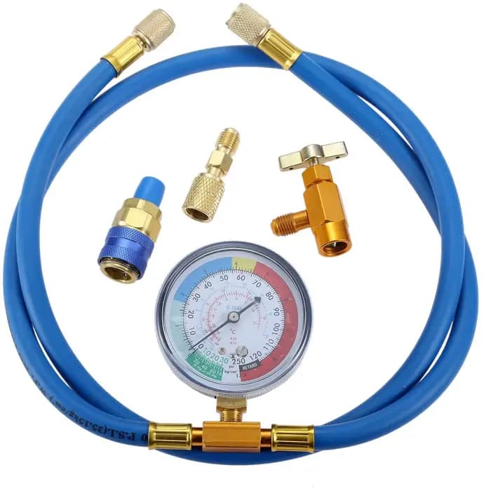 Kit de Tuyau de Recharge pour Climatisation avec Jauge pour Entretien Professionnel et Usage Personnel Occasions Spéciales