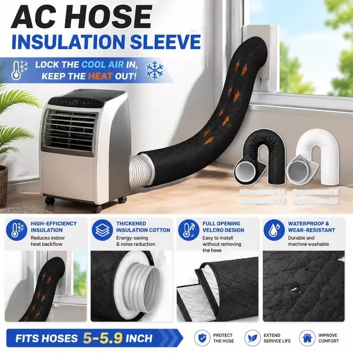 Housse d'isolation pour tuyau de climatiseur portable