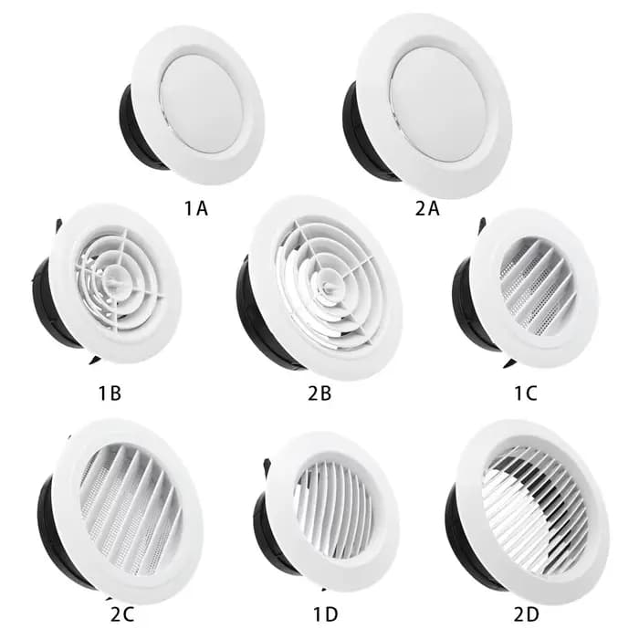 Couvercle de ventilation de conduit rond en ABS pour amélioration de la qualité de l'air intérieur et décoration moderne pour maison et cuisine