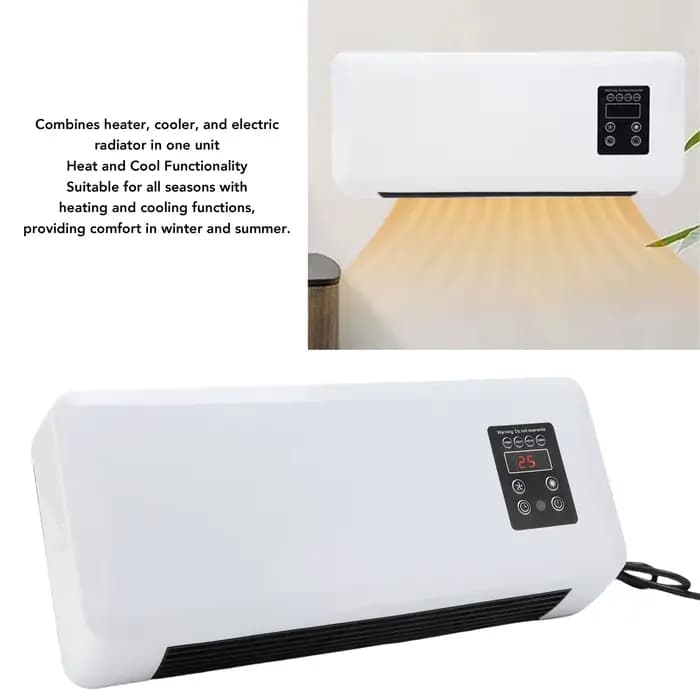 Climatiseur mural Hilitand pour salle de bain chauffe-eau climatiseur facile à utiliser faible bruit portable efficace gain de place